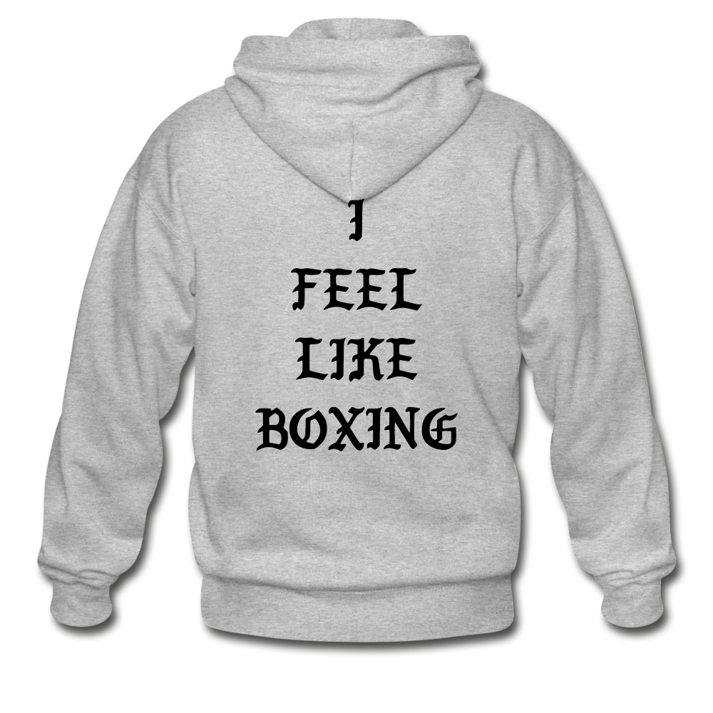 I FEEL LIKE BOXING Zip Hoodie - heather gray